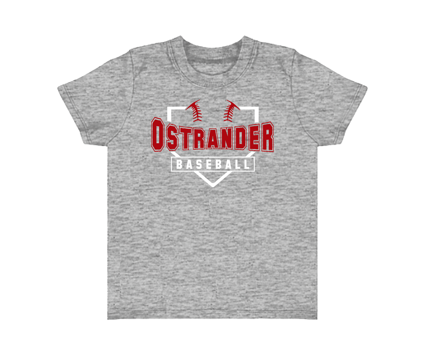 Ostrander Home Plate Baseball Toddler & Youth Short Sleeve T-shirt