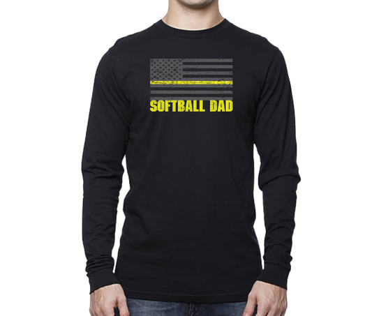 Softball Dad Flag Long Sleeve Unisex T-shirt