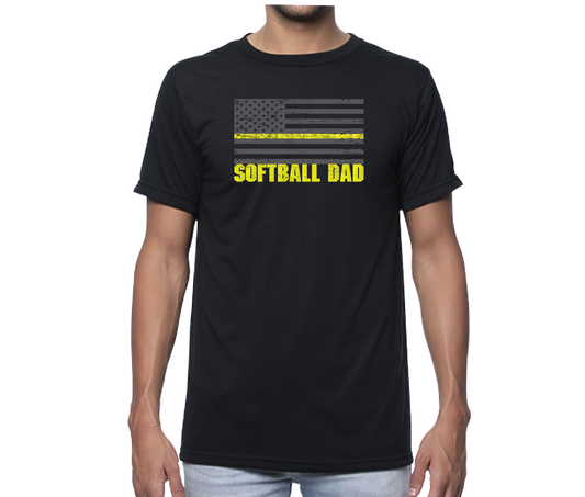 Softball Dad Flag Short Sleeve Unisex T-shirt