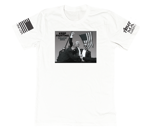 Keep Fighting Trump 2024 B/W Short Sleeve T-shirt